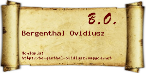 Bergenthal Ovidiusz névjegykártya